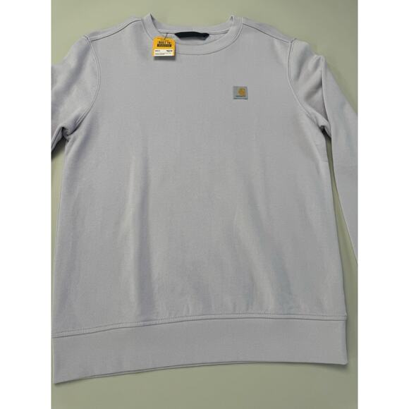 Carhartt Sweatshirt Women Purple Relaxed Fit Midweight Crew Neck Logo XS - Picture 4 of 6